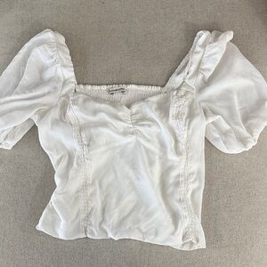 Abercrombie & Fitch White Puff Sleeve Blouse